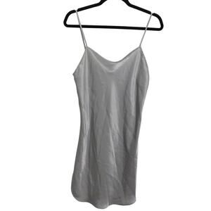 Isabel Intimates Womens Sz M Gray Silver Satin Slip Strappy Silver Slip